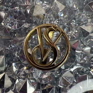 Gold Circle Monogram Pin - Victoria’s Secret Logo